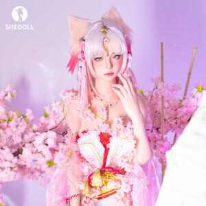 SHEDOLL コ・ショウウ 168cm 原神|フータン 猫耳レース戦装|発熱Dカップ |減量植毛ボディ| 2次元純欲爆発